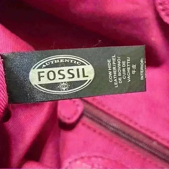 Fossil Women's Medium Burgundy Leather Designer Cross Body Bag Multiple Pockets - Picture 7 of 12